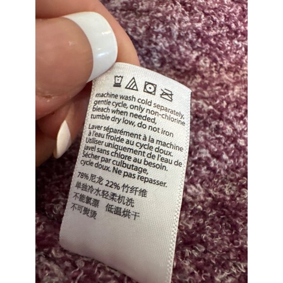 Barefoot Dreams Womens Cardigan 2X Maroon Speckled Cozychic Lite SoftAF LongLine - Picture 7 of 11